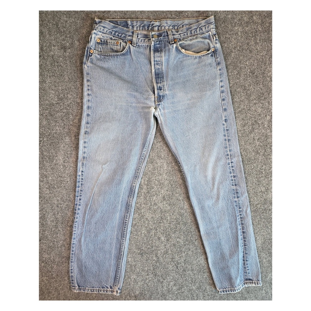 Vintage 90s Levis 501xx Jeans Mens 38x34 Light Wash Blue Denim Made in USA